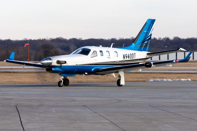 Daher-Socata TBM-900 (N940DT) - Gorgeous new TBM940 parking at the heli pad at LAF.