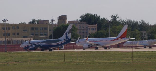 Airbus A319 (HL8080) - 6/28/18 parked on Apron 7, BBJ VP-BIZ, A319 HL8080, GLF5 B-8256