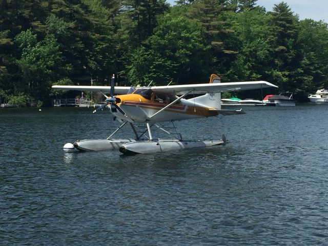 Cessna Skywagon 180 (N272SC) - Moored up on Sebago Lake, Maine.