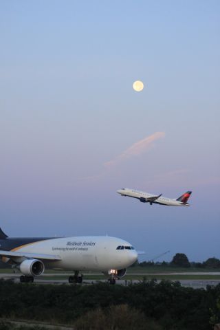 N157UP — - Early morning in July, UPS is just arriving and Delta is one of the first out of Charlotte, North Carolina