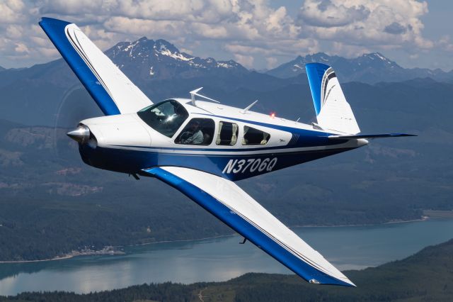 Beechcraft 35 Bonanza (N3706Q) - Flying formation over the Hood Canal