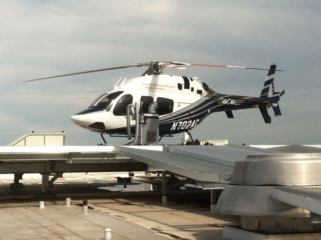 Bell 429 GlobalRanger (N702AC) - 2012 Bell Canada 429 Aircare on the pad at Kearney Good Samaritan Hosp