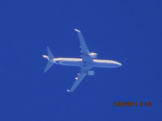 Boeing 737-900 (N413AS) - Alaska Airlines flight 774 from SEA to TPA over Baxter Springs Kansas (78KS) at 35,000 feet.