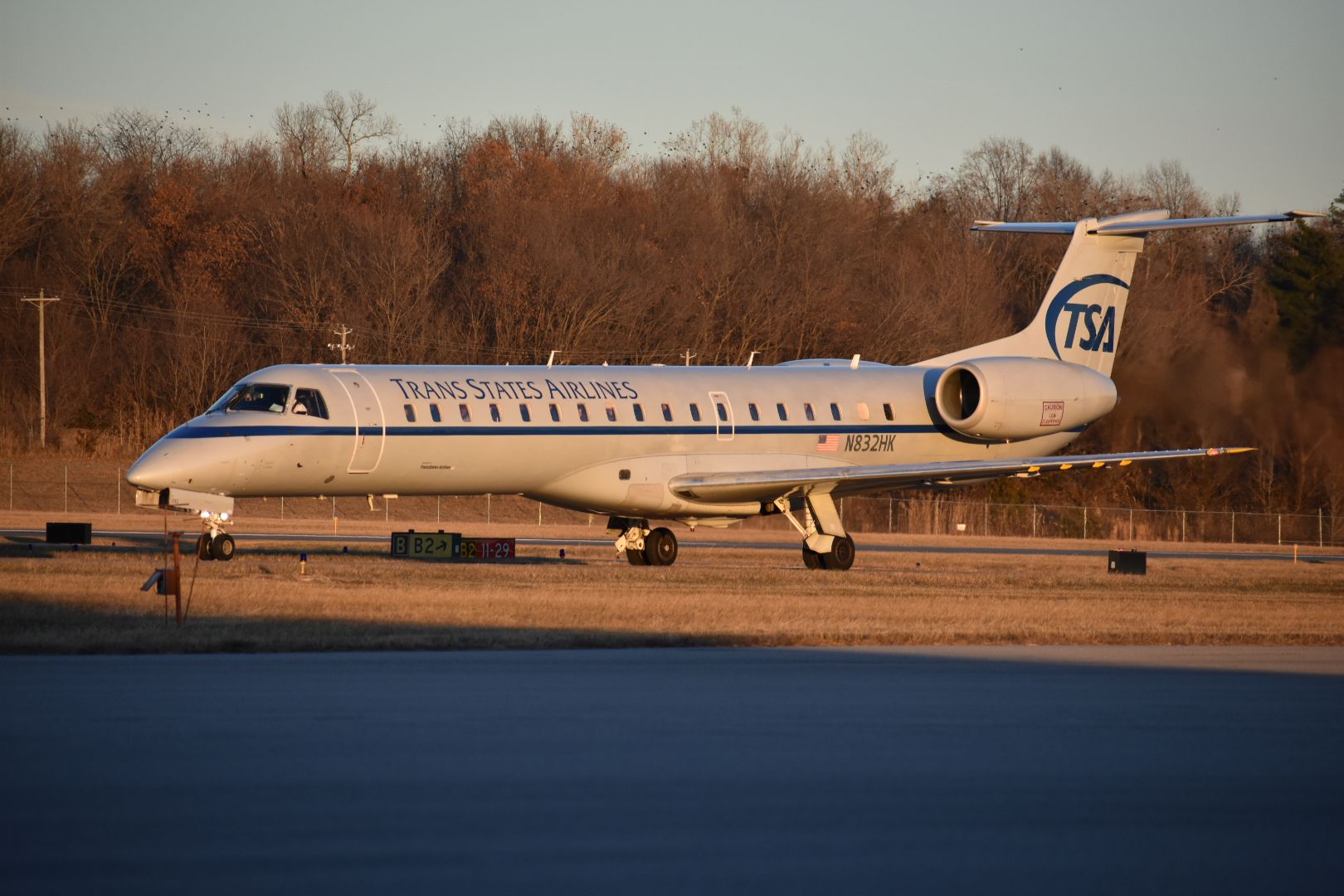 N832HK — - Trans States ERJ-145 Taxis for a departure with a basketball charter