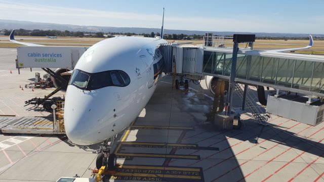 Airbus A350-900 (9V-SHK) - Singapore Airlines Airbus A350-941 9V-SHK preparing for flight SQ279 back to Singapore from Adelaide, South Australia