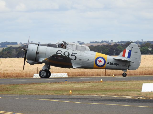 COMMONWEALTH (1) Wirraway (VH-MFW) - Nhill Airshow, Victoria, Australia, 2nd November 2019. Aircraft: CAC CA-16 Wirraway A20-695 (VH-MFW), taxiing back after afternoon flying display.