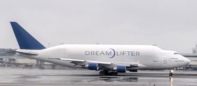 Boeing Dreamlifter (N780BA) - Dreamliner taking off from Anchorage International Airport