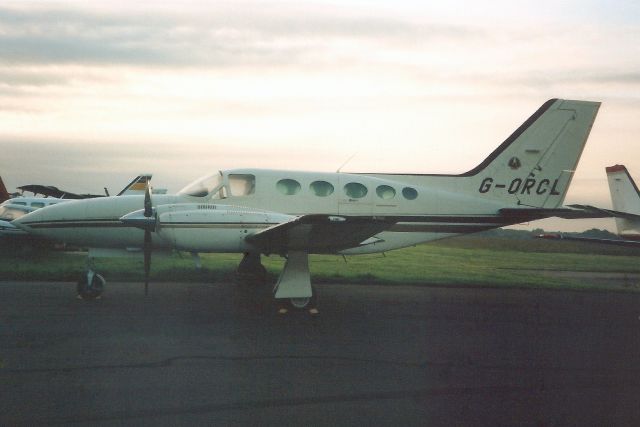 Cessna 421 (G-ORCL) - Seen here in Jul-91.br /br /Reregistered N200DC 23-Aug-99.