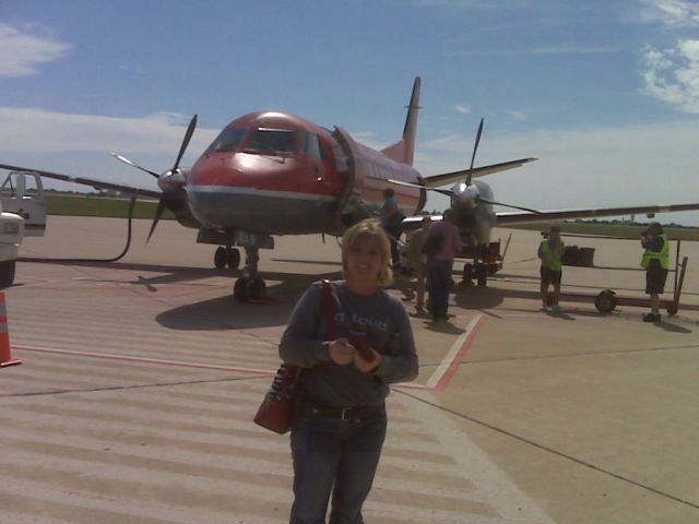 Saab 340 (N414XJ) - Heather ready for her first flight on a turboprop. Columbia, MO to Memphis, TN.