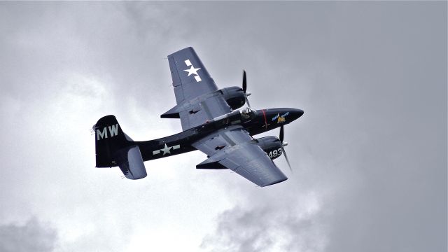 N6178C — - Historic Flight Foundations Grumman F7F-3 "Bad Kitty" (Ser#80483) makes a low pass during their "Shakedown" 4/20/13.