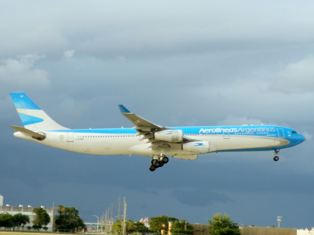 Airbus A340-300 (LV-CSD) - The rainclouds"To the North"As a backdrop!!"