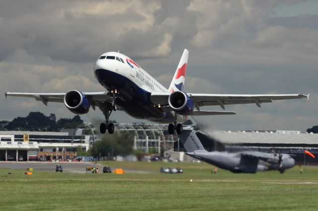 Airbus A318 — - BA A318, departing FIA 2012.