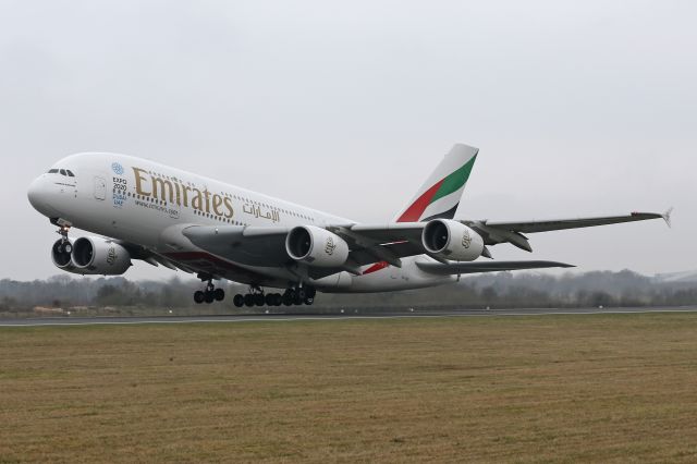 Airbus A380-800 (A6-EDS) - Emirates 22 is the first of 3 daily A380 departures to Dubai from Manchester.