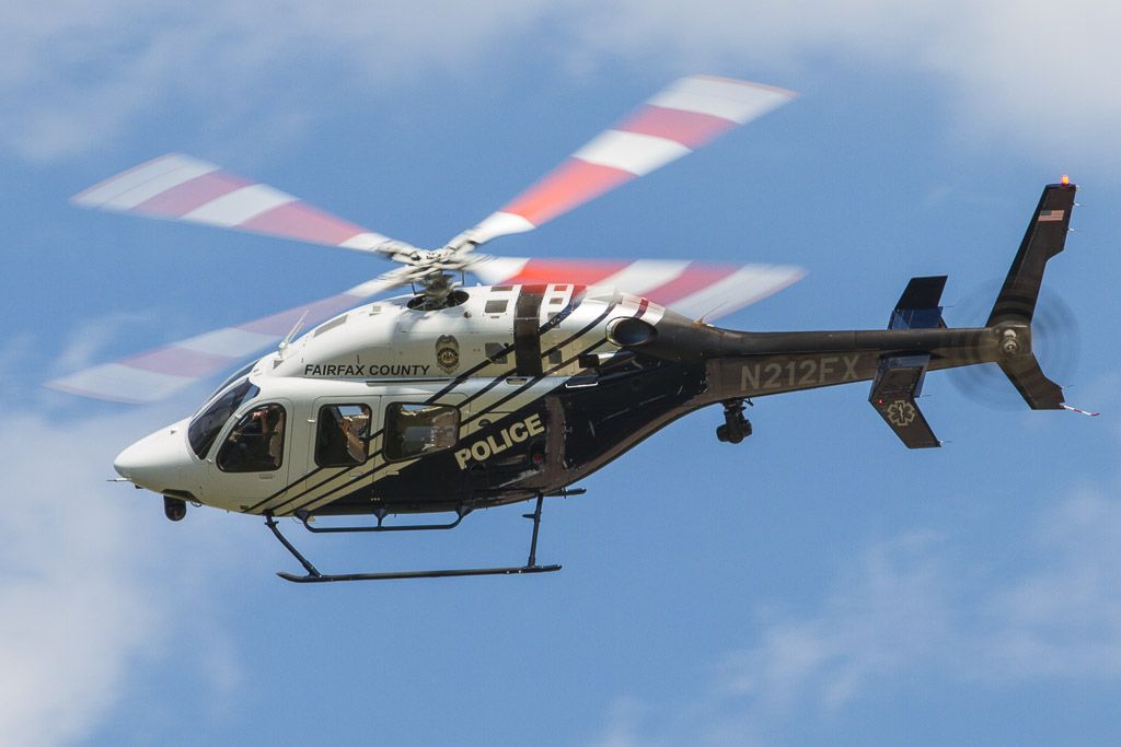 Bell 429 GlobalRanger (N212FX) - The Fairfax County Police brand new Bell 429 departing the 9th Annual Become A Pilot Day at the Smithsonian National Air and Space Museum's Udvar-Hazy Center at Dulles.