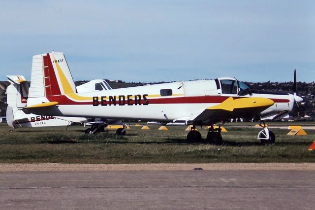 VH-KSF — - BENDERS - FLETCHER FU-24-950 - REG: VH-KSF (CN 249) - PARAFIELD ADELAIDE SA. AUSTRALIA - YPPF (13/8/1983)35MM SLIDE CONVERSION USING A LIGHTBOX AND A NIKON L810 DIGITAL CAMERA IN THE MACRO MODE.