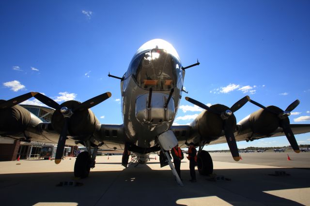 Boeing B-17 Flying Fortress — - Aluminum Overcast makes a tour stop in Manassas, Virginia.