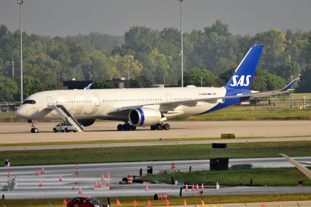 Airbus A350-900 (SE-RSD) - ORD wx diversion from the previous evening. Parked on the old Postal hub ramp as seen on 08-25-21. First visit of an SAS A359 to IND. Thank you TRW's!