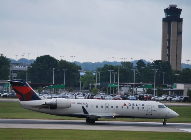 Canadair Regional Jet CRJ-200 (N963CA) - Rolling 18C - 7/12/10