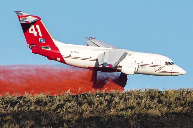 British Aerospace BAe-146-200 (N471NA) - Fire suppression operation near Missoula, MT 2022