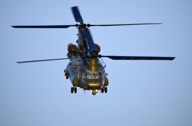 Boeing CH-47 Chinook (SUW718) - Royal Air Force - Chinook HC2 "Bravo November" taking part in exercises on Salisbury Plain, UK. This airframe flew in the Falklands, Iraq and Afghanistan campaigns and four Distinguished Flying Crosses have been won by crewing flying in it.