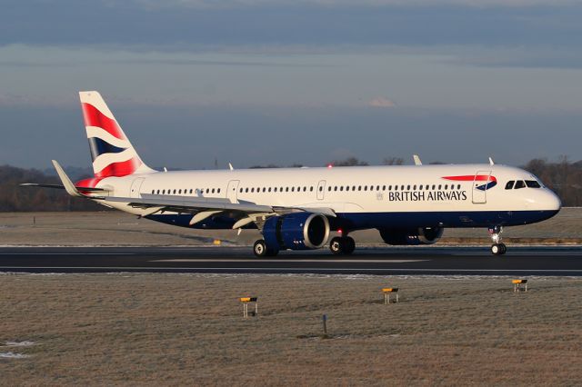 Airbus A321neo (G-NEOS) - BA1386 arriving from LHR with G-NEOS making a first visit to Manchester on 2 Feb 2019 after being delivered to LHR on 29 Jan 2019, British Airways' second A321NEO