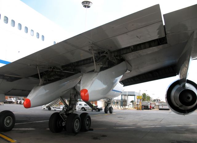 Boeing 747-200 (N535FC) - Lift devices for hot and high airports like Johannesburg, South Africa.