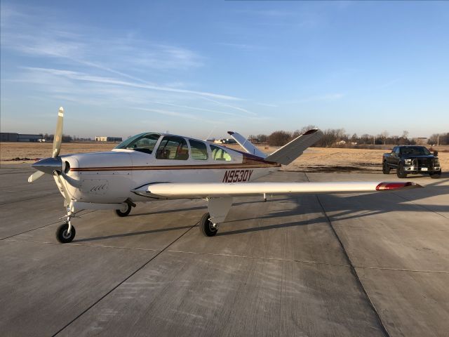 Beechcraft 35 Bonanza (N9530Y) - Ames, IA - 1.2022 @ Central IA Air FBO.