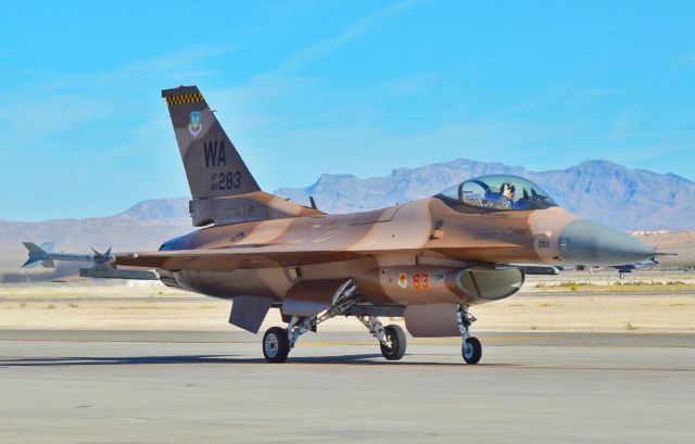 Lockheed F-16 Fighting Falcon — - One of our local Aggressors!  I love the paint jobs on these fighters!