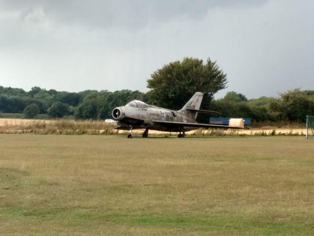 Dassault Mystere 4A — - Andrews Air Field, Saling Essex.  Stopped in for lunch. I assume someone here can identify the plane. All assistance much appreciated.