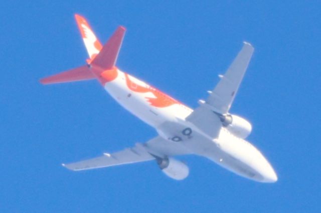 Boeing 737-700 (C-GFFN) - C-GFFN Boeing B-737 33A Air Inuit 3H721 De Montréal YUL. Vers Quujjuaq YUP. Altitude 4239 Mètres. Vitesse 741 KM/H. Survolant la ville de Lavaltrie QC. Le 19-03-2025 à09:26.