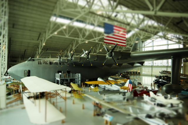 AMU37602 — - Toy effect applied to the "Spruce Goose" in the Evergreen Aviation Museum.Oregon.