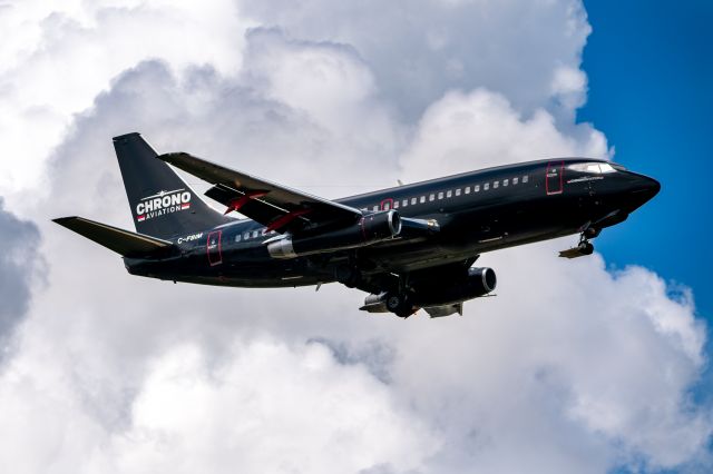 Boeing 737-200 (C-FBIM) - Chrono Aviation B732 Charter from Montreal arrives into Bush Intercontinental for a rare visit.  