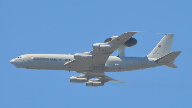 Boeing JE-3 Sentry (LXN90443) - Passing over Luxembourg city for National day.