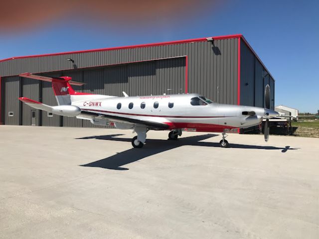 Pilatus PC-12 (C-GNWX) - At the Northway aviation facility in Saint Andrews, Manitoba.