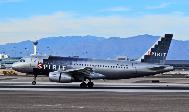 Airbus A319 (N522NK) - N522NK Spirit Airlines 2006 Airbus A319-132 C/N 2893 "Spirit of Las Vegas"   Las Vegas - McCarran International (LAS / KLAS) USA - Nevada, October 14, 2011 Photo: Tomás Del Coro