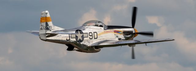 North American P-51 Mustang (NL51JC) - North American P-51D "The Brat III" departs runway 18 @ EAA 2018