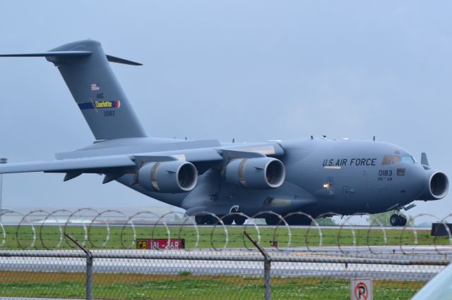 Boeing Globemaster III (00-0183) - The first of two C17s to arrive at the NC ANG 145th Airllift Wing at KCLT - 4/7/18