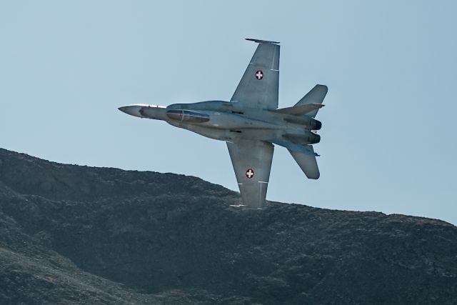 McDonnell Douglas FA-18 Hornet (J5020) - in flight over Axalp training ground