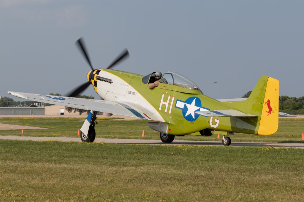 North American P-51 Mustang (N6306T) - A P-51D taxis after flying with other P-51s at EAA Airventure 2019.