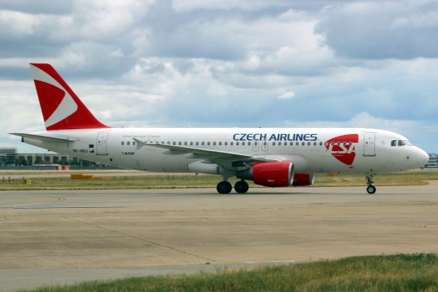 Airbus A320 (OK-HEU) - Taxiing to Stand 223 on 1-Jul-20 operating flight CSA650 from LKPR.