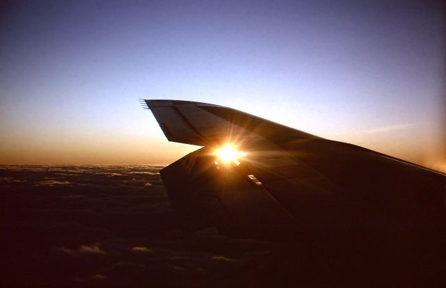 — — - Feb. 1967. Continental Air Lines Boeing 707-320. Returning stateside after Vietnam tour of duty. Descending into Kadena AFB, Okinawa for fuel. Next stop San Francisco, CA. 