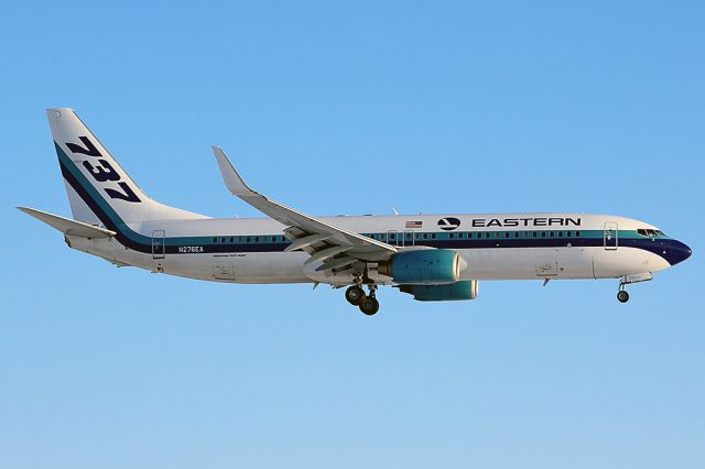 Boeing 737-800 (N276EA) - Swift Air 738 arriving from Punta Cana still in full Eastern colors