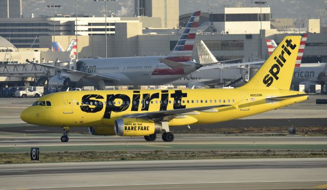 Airbus A319 (N502NK) - Arrived at LAX on 25L