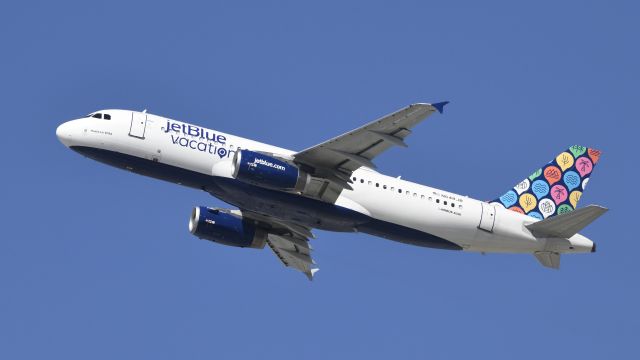 Airbus A320 (N648JB) - Departing LAX on 25R