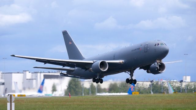 Boeing KC-46 Pegasus (N462KC) - BOE462 from KBFI on rotation from Rwy 16R after a touch-n-go during a flight test on 5.13.20. (KC-46A / #11-46004 / ln 1069 / cn 41275). 