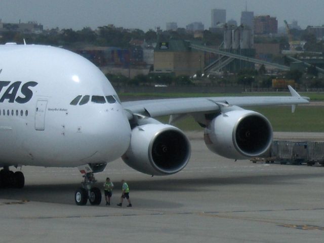 Airbus A380-800 (VH-OQA) - Sydney airport first week of November 2008