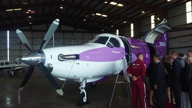 Pilatus PC-12 (N512MF) - Dedication of PC12 to CHRISTUS Mother Frances Health System's Flight for Life program. Tyler Pounds Field, Tyler, Texas