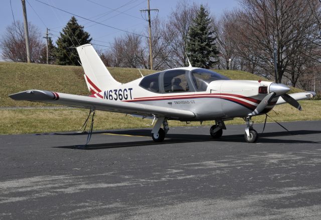 Socata TB-20 Trinidad (N636GT) - Parked near the AOPA ramp at KFDK on 3/24/2009.