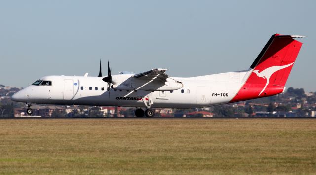 de Havilland Dash 8-300 (VH-TQK) - Touchdown On 16L From YCFS