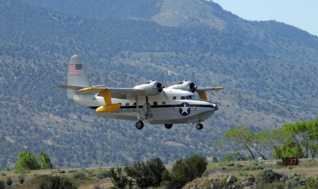 Grumman HU-16 Albatross (N7025N) - On final on 27 at Carson City Airport